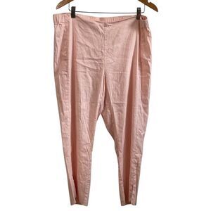 J.Jill Pink Linen Blend‎ Stretch Ankle Pants Elastic Waist Casual Summer Large